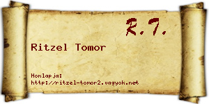 Ritzel Tomor névjegykártya